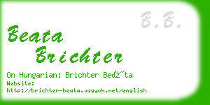 beata brichter business card